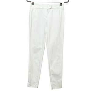Theory White Trousers Size 2 Skinny Leg Cotton Blend Made in USA